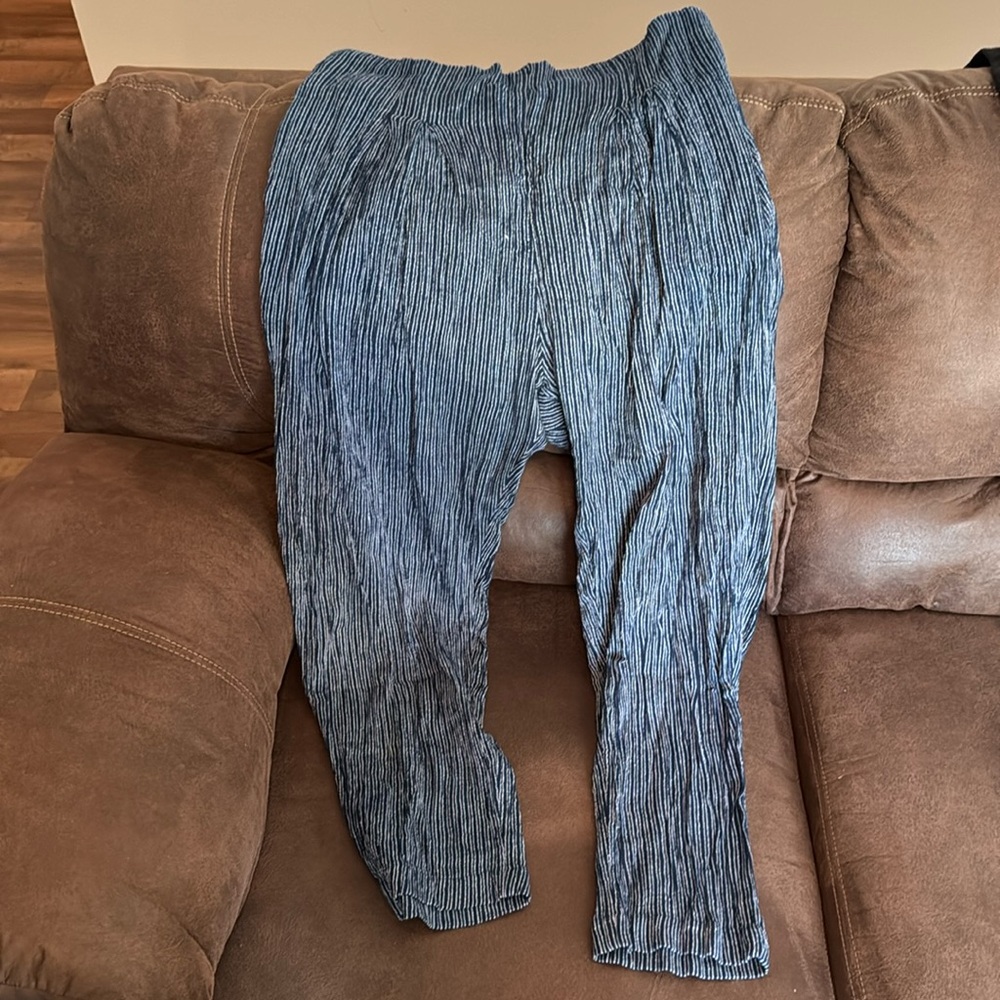 Free People Navy Striped Pants